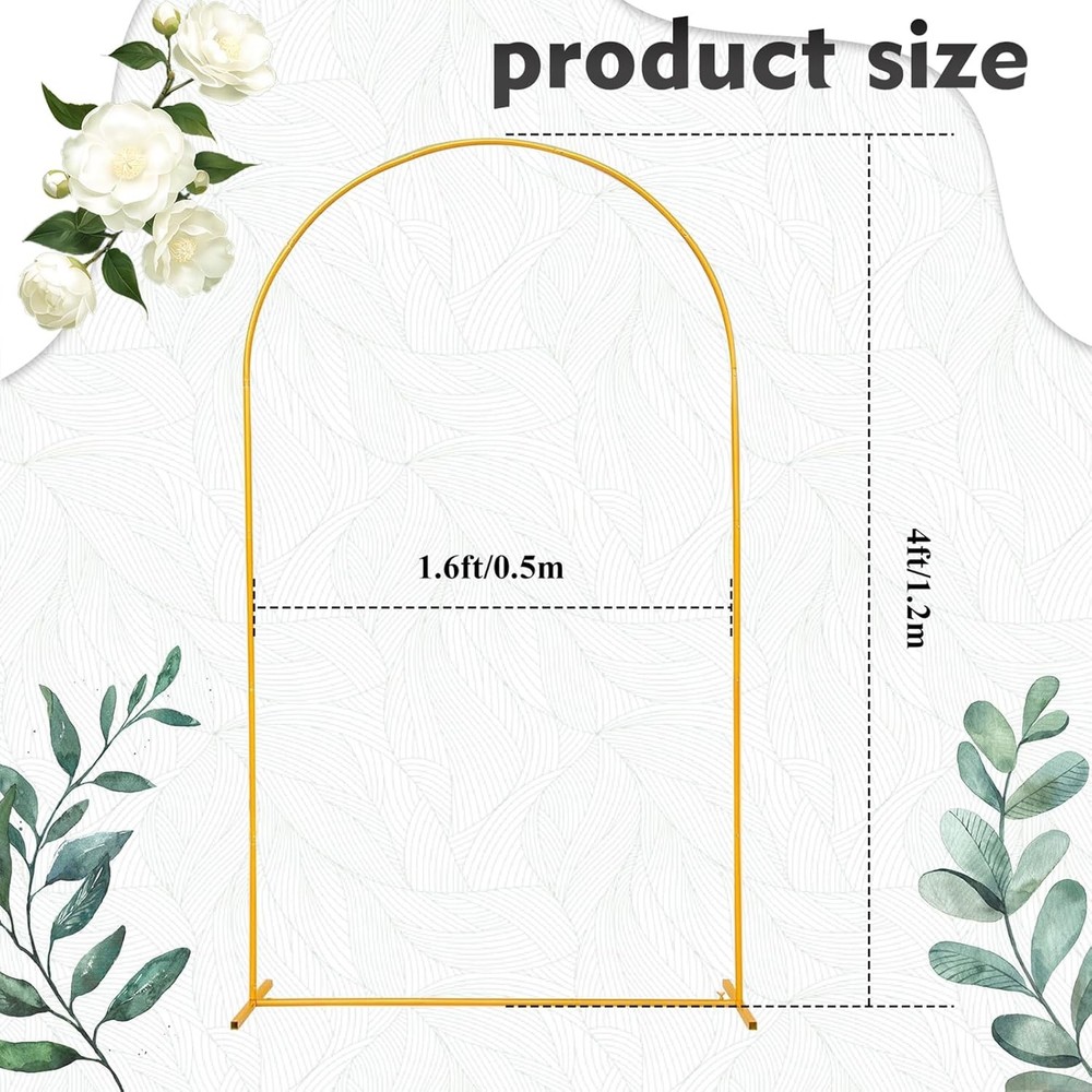 Metal Arch Backdrop Stand, 7.2FT,6FT, 5FT, 4FT Party Arch Stands for Wedding