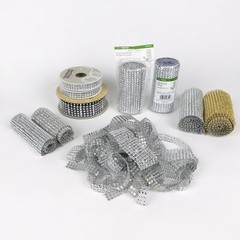 Crystal Diamond Ribbon Wrap Wedding Home Cake Crafts Decor Silver Gold BIG LOT