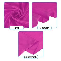 2Pcs 35 Inch Square Satin Head Scarf Silk Feeling Hair Scarf, Fuchsia