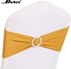 50PCS Stretch Chair Sashes Bows Chair Bands with Buckle for Wedding Hotel Ban…