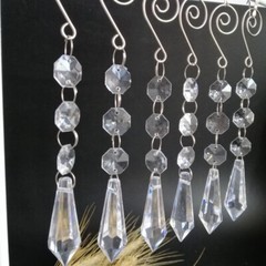 20Pcs Acrylic Crystal Pendant Ornament Chandelier Wedding Centerpiece Tree Decor