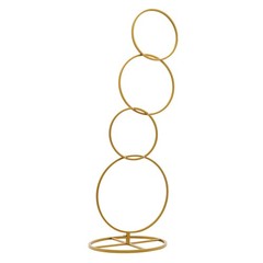 5.02ft High Metal Square Pillar Flower Stand, Gold Arch Stand With 4-tier