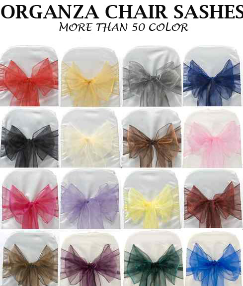 50pc Organza Chair Sashes Bows Wedding Banquet Party Event Decor New – FREE S&H