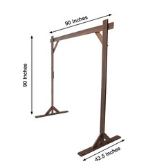 7 ft Dark Brown Square Wood Wedding Arch Backdrop Stand Party Events Decorations