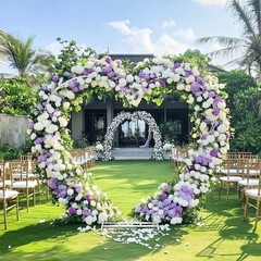 7.2FT Heart-Shaped Balloon Arch Frame Large Metal Wedding & Party Backdrop Stand