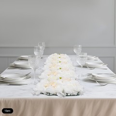 12PCS Artificial Flower Wall Panels White Artificial Flower Wall Backdrop Panels