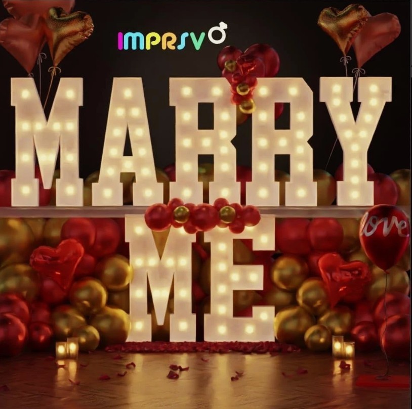 4FT MARRY ME Light Up Marquee Letters Proposal Wedding Sign Set