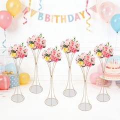 6Pcs Flower Stand for Wedding 26.77in Tall Gold Metal Centerpieces Decor