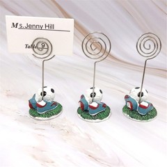 2Pcs Football Shape Place Card Holder With Resin Base Decorative Note Holder