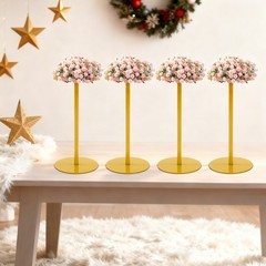 4Pcs Wedding Flower Stands Gold Tabletop Metal Flower Stand for Wedding,Party