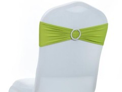 MDS-MEGADECORSUPPLY Chair Sash, 25 pcs Apple Green, Spandex Chair Cover Band …