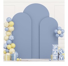 Wedding Arch Cover Fitted Spandex Sky Light Blue NIB 4 5 6ft Backdrop Party