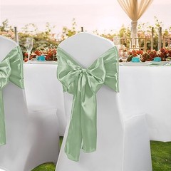 6 Pack Satin Runners 12 x 108 Inch Bright Silky Smooth 12″ x 108″ Sage Green