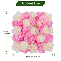 Flower Backdrop Wedding 12 Packs 15×15 in 3D Floral Rose Wall Panels Background