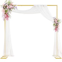 Heavy Duty Backdrop Stand 8ft x 8ft Pipe and Drape Kit 8 FT x 8 FT Gold