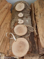 6 wooden tags from greek olive branch or other – wedding decoration -wood slice