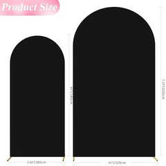Wedding Arch Backdrop Cover 7.2FT, 6FT Spandex Fitted Wedding 7.2FT,6FT Black