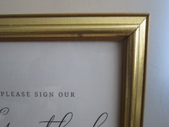 Gold Framed ‘Please Sign Our Guestbook’ Photo Frame 10″ w x 12″ h for Wedding