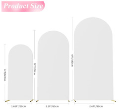 Set of 3 Wedding Arch Cover Spandex Fitted Wedding Arch Stand Covers 4ft,5ft,6ft
