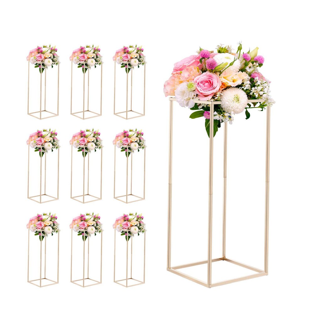 Uimoso Set of 10 Elegant 23.62-inch Flower Stands for Weddings and Home Decor