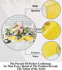Table Runner Sequin Table Cover 12×108 inches Christmas 2pc 12x108inch Yellow