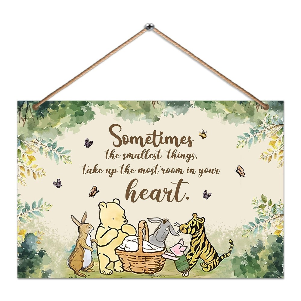 1PCS Winnie Quotes Baby Shower Sign, the Pooh Wall Hanging Decor, Sometimes t…