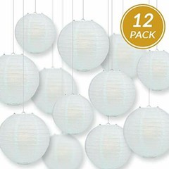 Quasimoon Round Paper Lanterns 12pcs Assorted Combo Party Pack – (12/10/8″) E…
