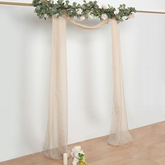 18 feet Nude Sheer Organza Curtain Panel 29″W x 216″L (Pack of 1),