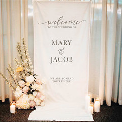 Custom Fabric Wedding Banner | Personalized Wedding Welcome Sign