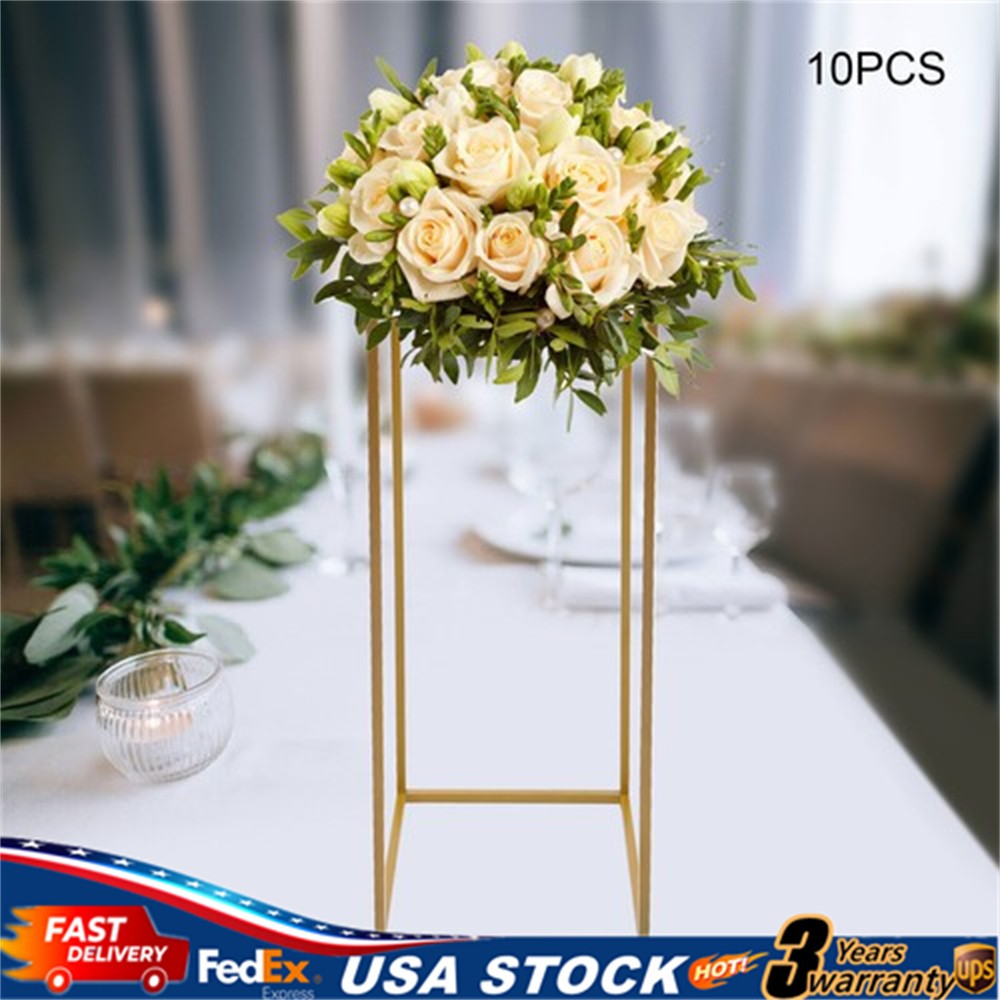 23.6in 10Pcs Tall Gold Metal Flower Stand for Wedding Table Centerpieces Decor