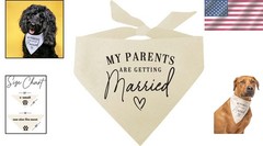 Natural Cotton Dog Triangle for Weddings | Perfect for Engagement Announcements