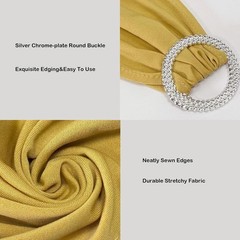 50PCS Stretch Chair Sashes in Gold Polyester Spandex for Wedding Decoration
