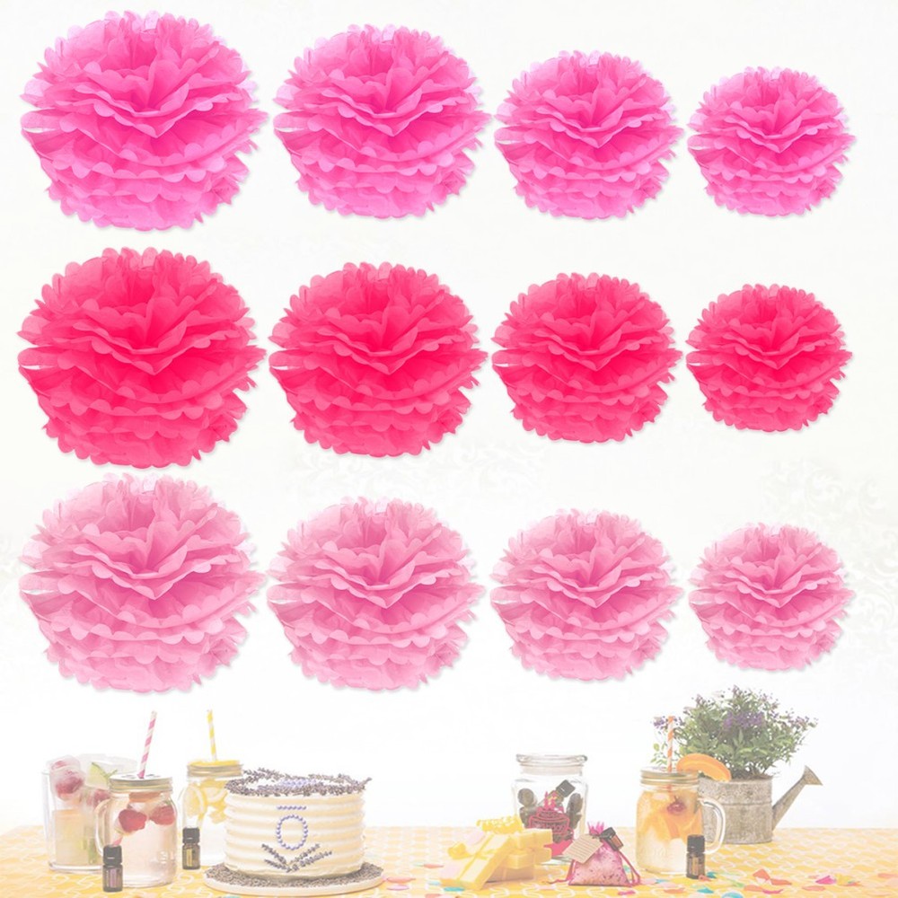 12Pcs Assorted Color Paper Flower Reusable Decor for Any Celebration