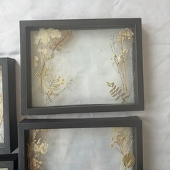 Lot of 5 black picture frames with dried flowers wedding party decor