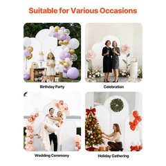 Uimoso Metal Arch Backdrop Stand w/ Covers 6/5/4 ft 3 Pack Wedding Party Decor