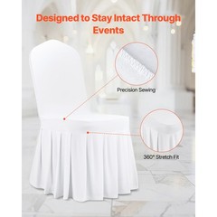Uimoso 30PCS Stretch Spandex Chair Covers in White, Black, Blue for Events