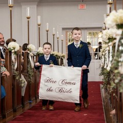Wedding Ceremony Banner Here Comes the Bride Sign Custom Wedding Decoration