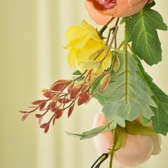 2 Pack of Rose Flower Vine, Floral Garland for Wedding Champagne & Yellow