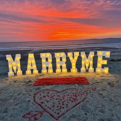Large Light Up Marry Me Sign Premium LED Letter Decor Table Backdrop