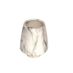Lot of 5 White & Gray Marble Look, Indoor/Outdoor PolyResin Decorative Pots