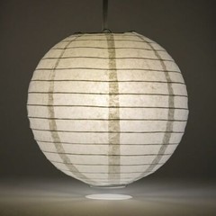 4″ Gray / Grey Round Paper Lantern, Even Ribbing, Hanging Decoration (10 Pack)