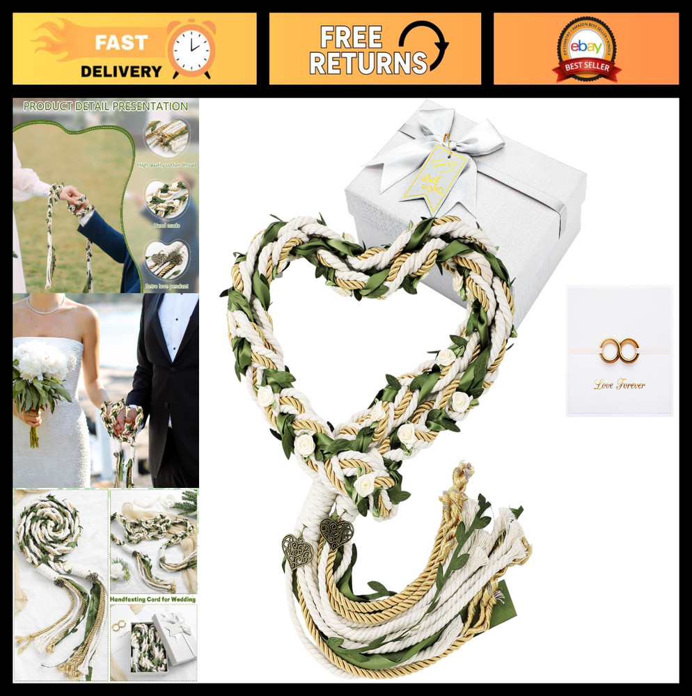 Rustic Handfasting Cord for Wedding Ceremony – Traditional Lasso Lazos, Catholic