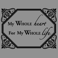 My Whole Heart Wedding Wall Decor Vinyl Sticker Decal 22″h x 29″w