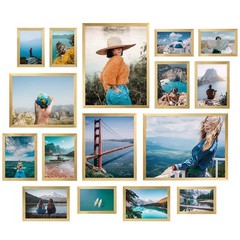 Giftgarden 16 Pack Gold Picture Frames for Multi Sizes Photos, Assorted Set I…