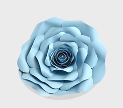 Decor In The Box 13 piece Handmade Paper Flower Set, Fully Assembled-Blue/White