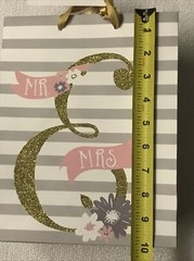 Paper Craft Design Group Small Gold Glitter Mr. & Mrs. Wedding Gift Bag with Tag