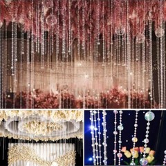 Bead Curtain Wedding Party Decor Stage Tree Bead Chain Chandelier Crystal String