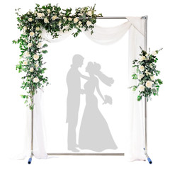 Square Wedding Arch hanging Flower White Metal Stand for Wedding party Ceremony