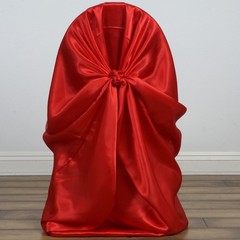 6 Red SATIN UNIVERSAL CHAIR COVER for Wedding Banquet Reception Decorations