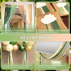 AOBKIAT Wedding Party 1.8 inches wide x 82 feet long, Olive Green